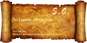 Solymos Orsolya névjegykártya